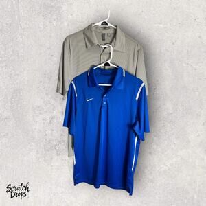 Nike Ashworth Polo Shirt Bundle Medium Men's Golf Athletic Blue Gray Casual Top